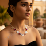 Load image into Gallery viewer, 925 Silver Ruby Rose Necklace | Women&#39;s Floral Jewelry
