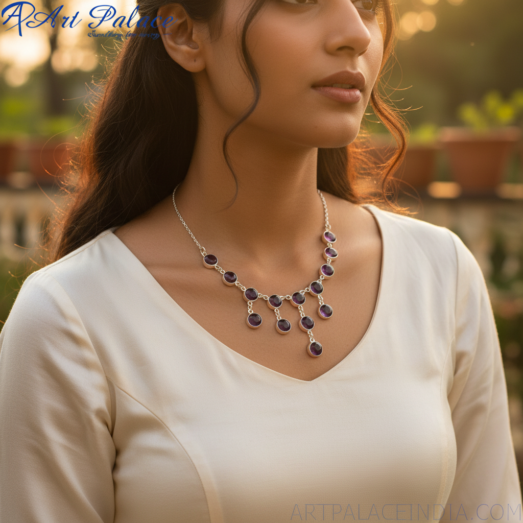 925 Sterling Silver Gemstone Necklace for Women | Gift Jewelry