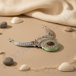 Load image into Gallery viewer, Silver Necklace with Green Stone | Tribal Design Jewelry for Women
