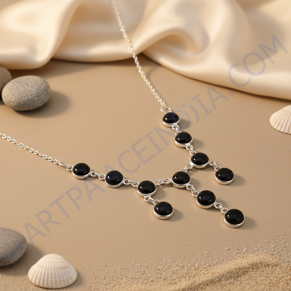 925 sterling silver black onyx necklace for women | gift jewelry