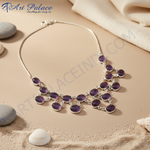 Load image into Gallery viewer, 925 Silver Amethyst Necklace for Women | Gemstone Jewelry
