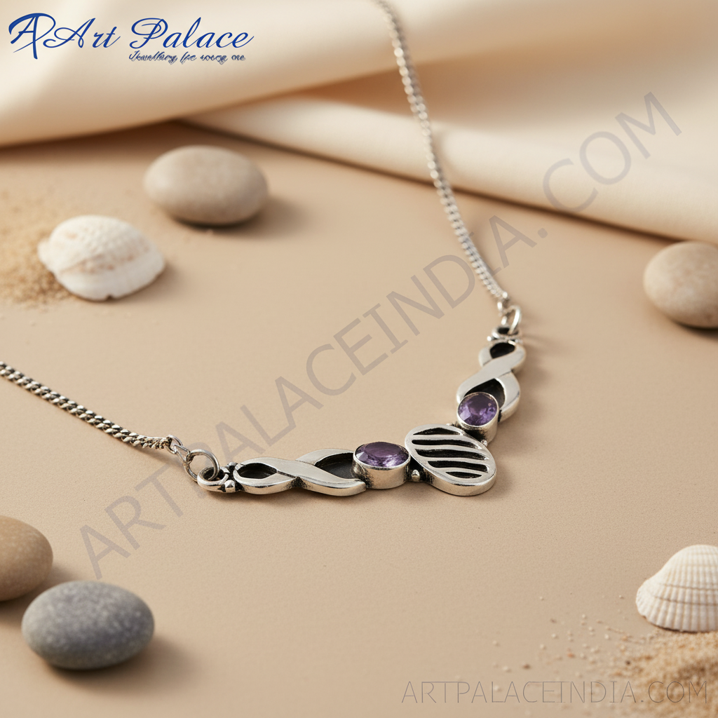 925 Silver Amethyst Necklace for Women | Statement Jewelry