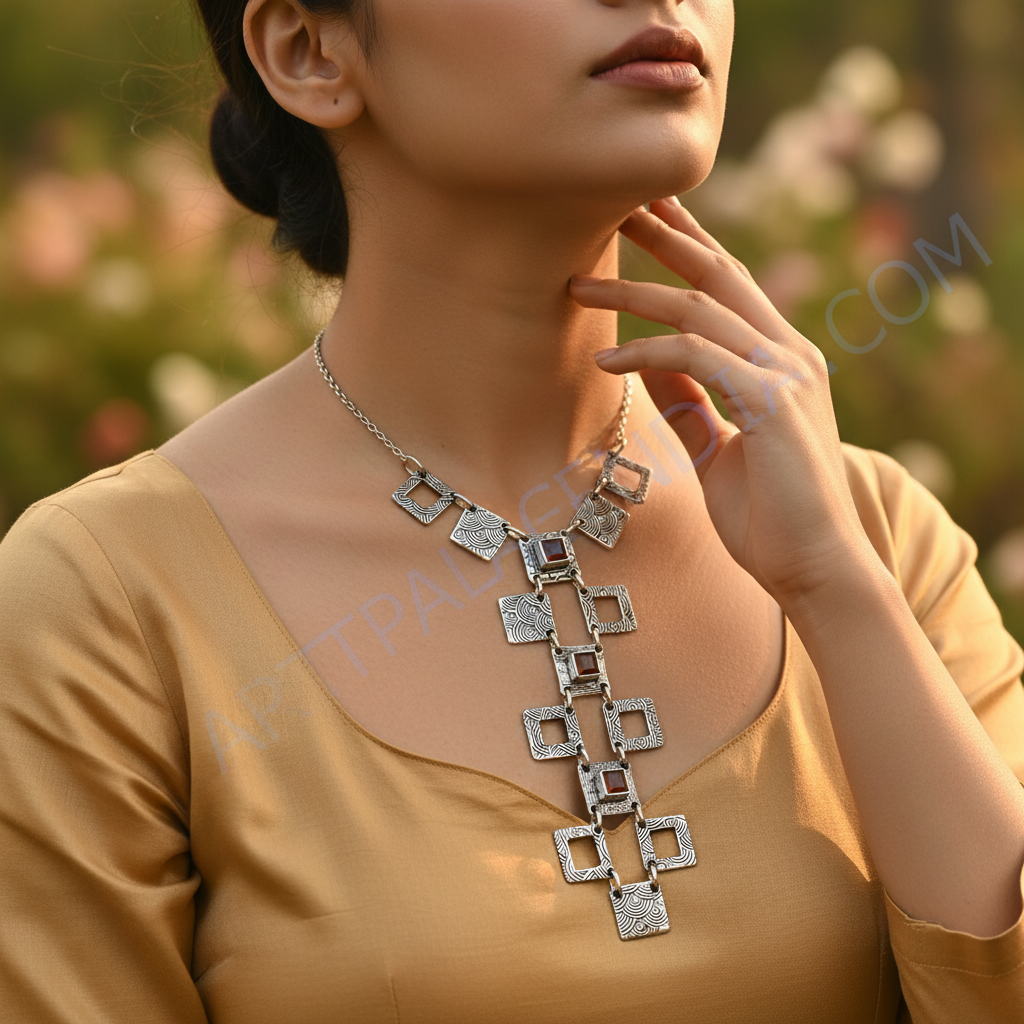 925 silver geometric necklace for women | fashion jewelry