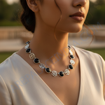 Load image into Gallery viewer, 925 Silver Black Onyx Rose Necklace | Women&#39;s Fashion Jewelry

