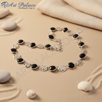 Load image into Gallery viewer, 925 Silver Black Onyx Rose Necklace | Women&#39;s Fashion Jewelry

