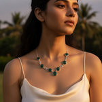 Load image into Gallery viewer, 925 Silver Green Gemstone Necklace for Women | Daily Wear
