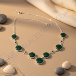 Load image into Gallery viewer, 925 Silver Green Gemstone Necklace for Women | Daily Wear
