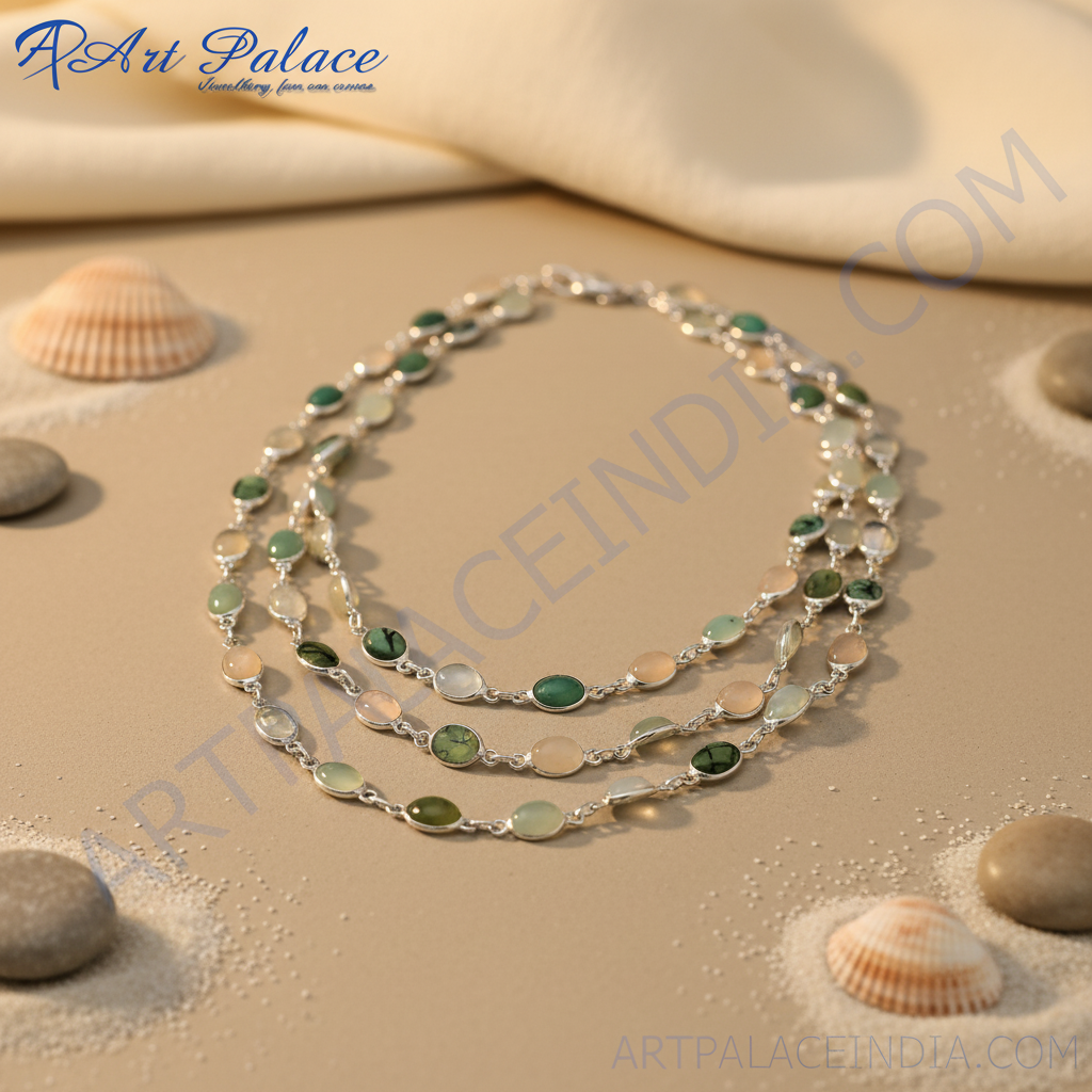 925 silver gemstone necklace for women | statement jewelry