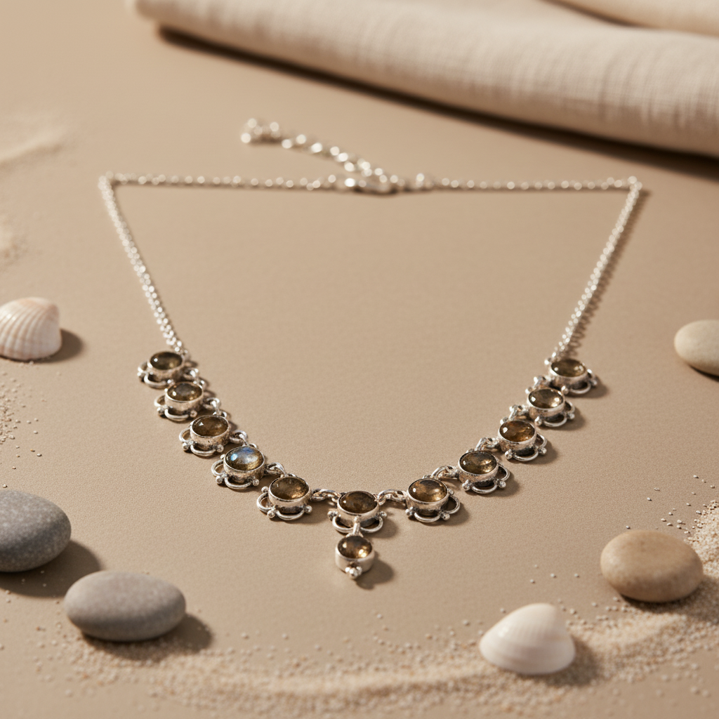 925 Silver Smoky Quartz Necklace for Women | Gemstone Jewelry