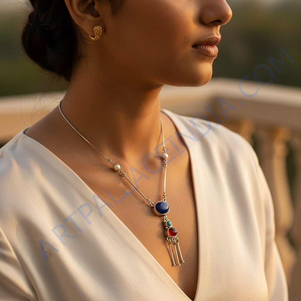 925 silver gemstone pendant necklace for women | fashion jewelry