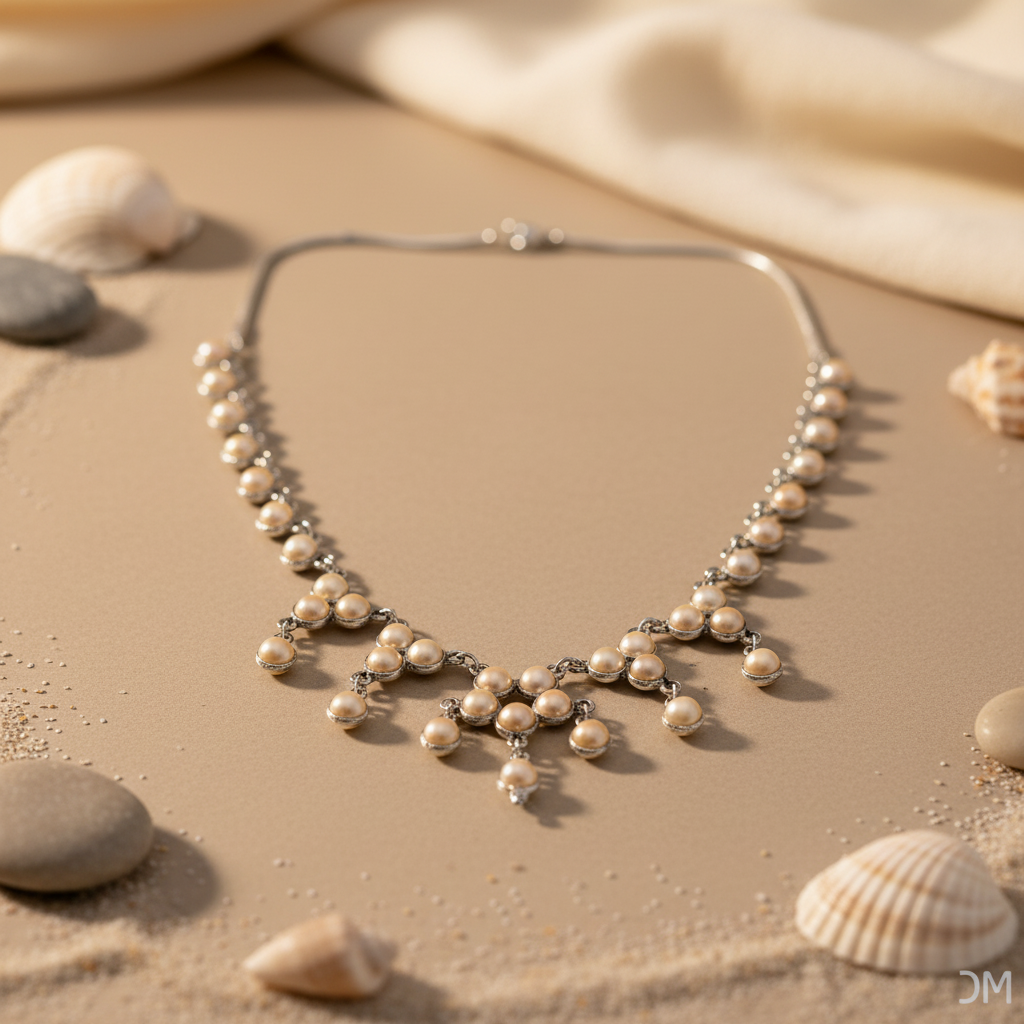 Silver Pearl Necklace for Women | Elegant Necklace | Gift