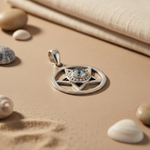 Load image into Gallery viewer, 925 Silver Pentagram Pendant with Gemstone | Witchcraft Jewelry
