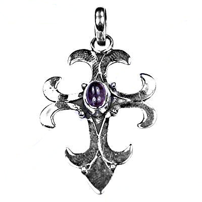 925 silver amethyst cross pendant for women | gemstone jewelry