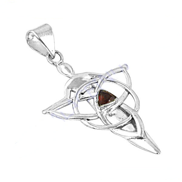 925 Silver Celtic Knot Garnet Pendant | Women's Gift Jewelry
