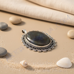 Load image into Gallery viewer, 925 Silver Labradorite Pendant | Oval Stone | Women's Jewelry
