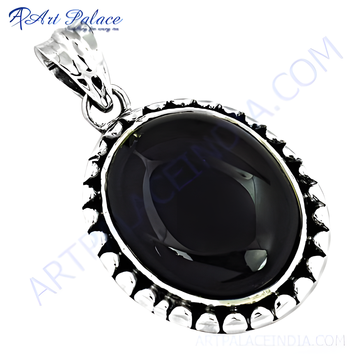 925 sterling silver black onyx oval pendant necklace for women