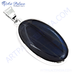 Load image into Gallery viewer, 925 sterling silver labradorite pendant with blue and grey gemstone, oval shape pendant
