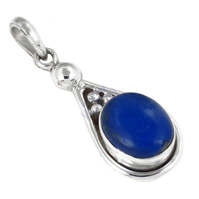 925 Silver Lapis Lazuli Pendant for Women | Blue Gemstone Jewelry