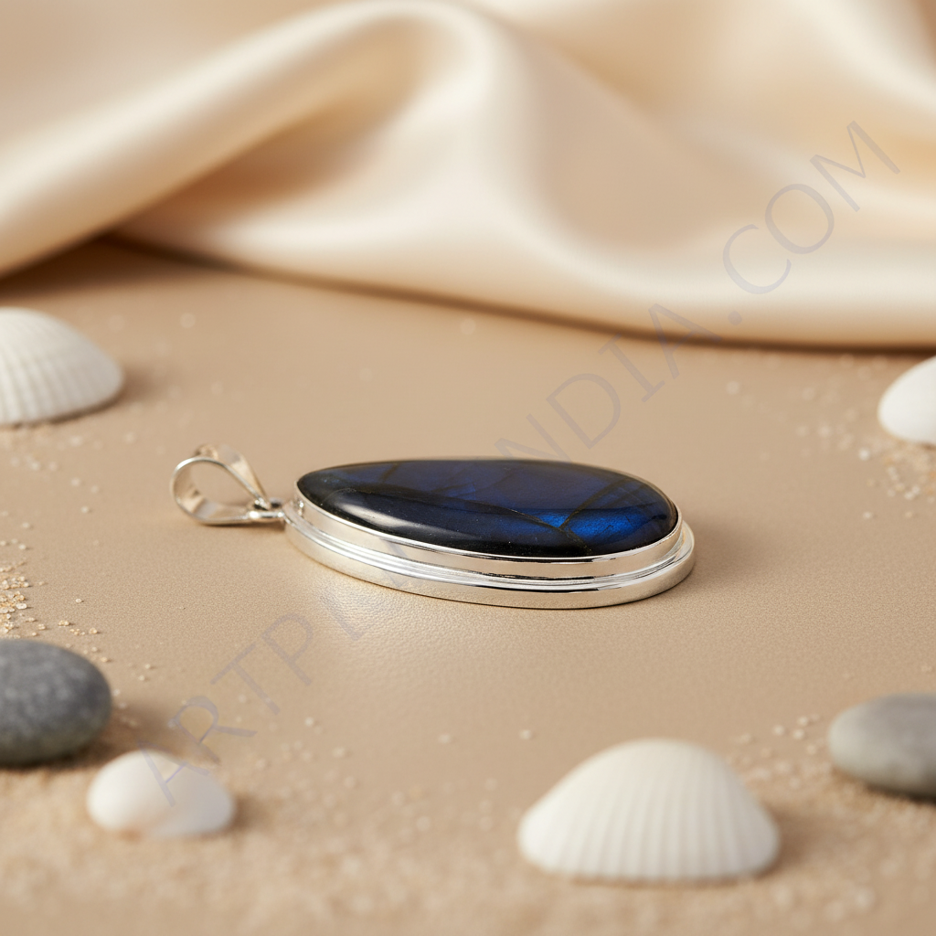 925 Silver Blue Stone Pendant for Women | Daily Wear Gift