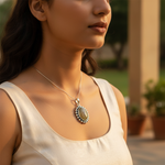 Load image into Gallery viewer, 925 Silver Oval Stone Pendant Necklace for Women | Gift Jewelry
