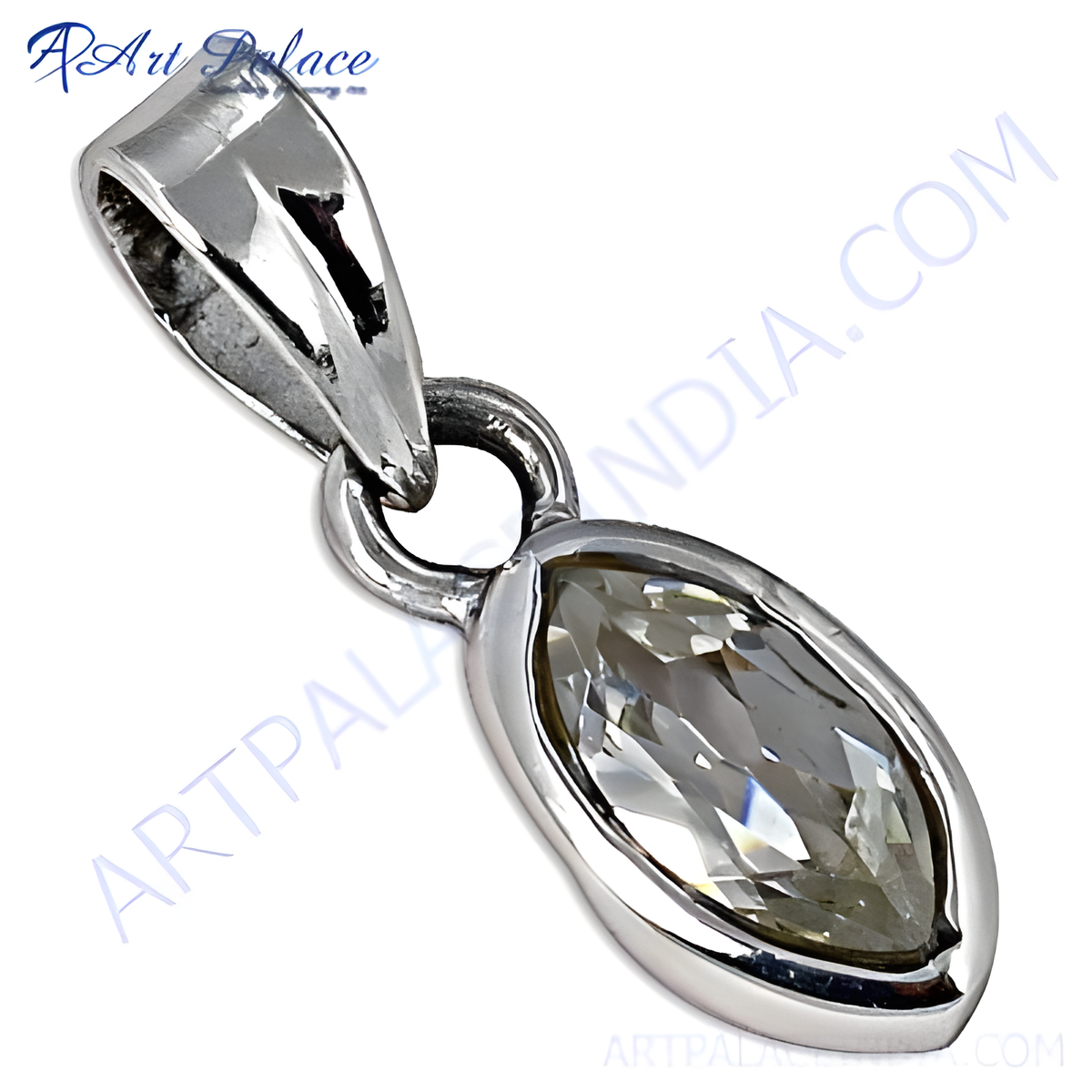 925 sterling silver marquise cut gemstone pendant, elegant and stylish jewelry