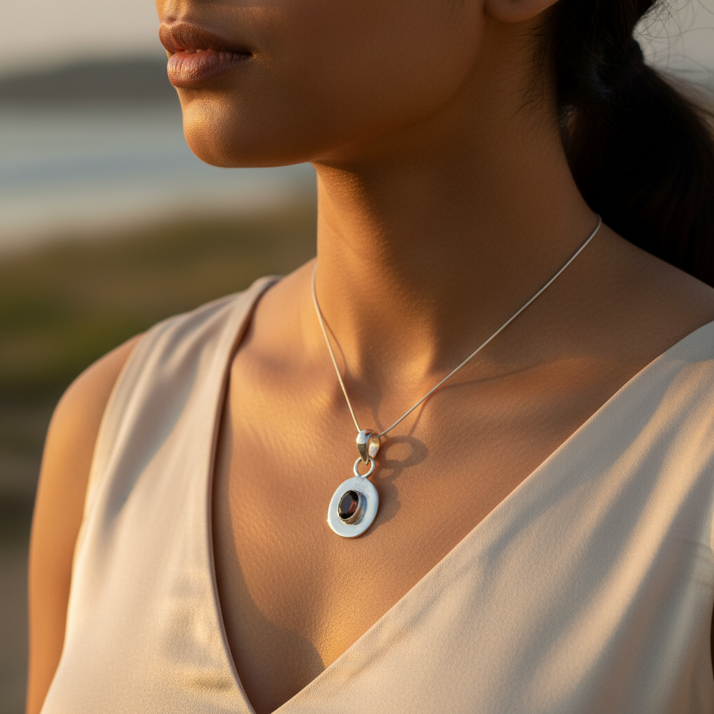 925 Silver Onyx Pendant for Women | Gemstone Jewelry Gift