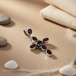 Load image into Gallery viewer, 925 Silver Garnet Cross Pendant Necklace for Women | Gift Jewelry
