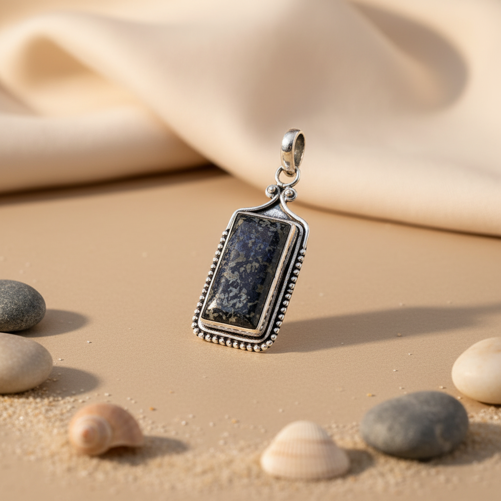 925 Silver Blue Stone Pendant Necklace for Women | Gift Jewelry