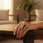 Load image into Gallery viewer, Silver Ring with Smoky Quartz Stone for Women | Daily Wear
