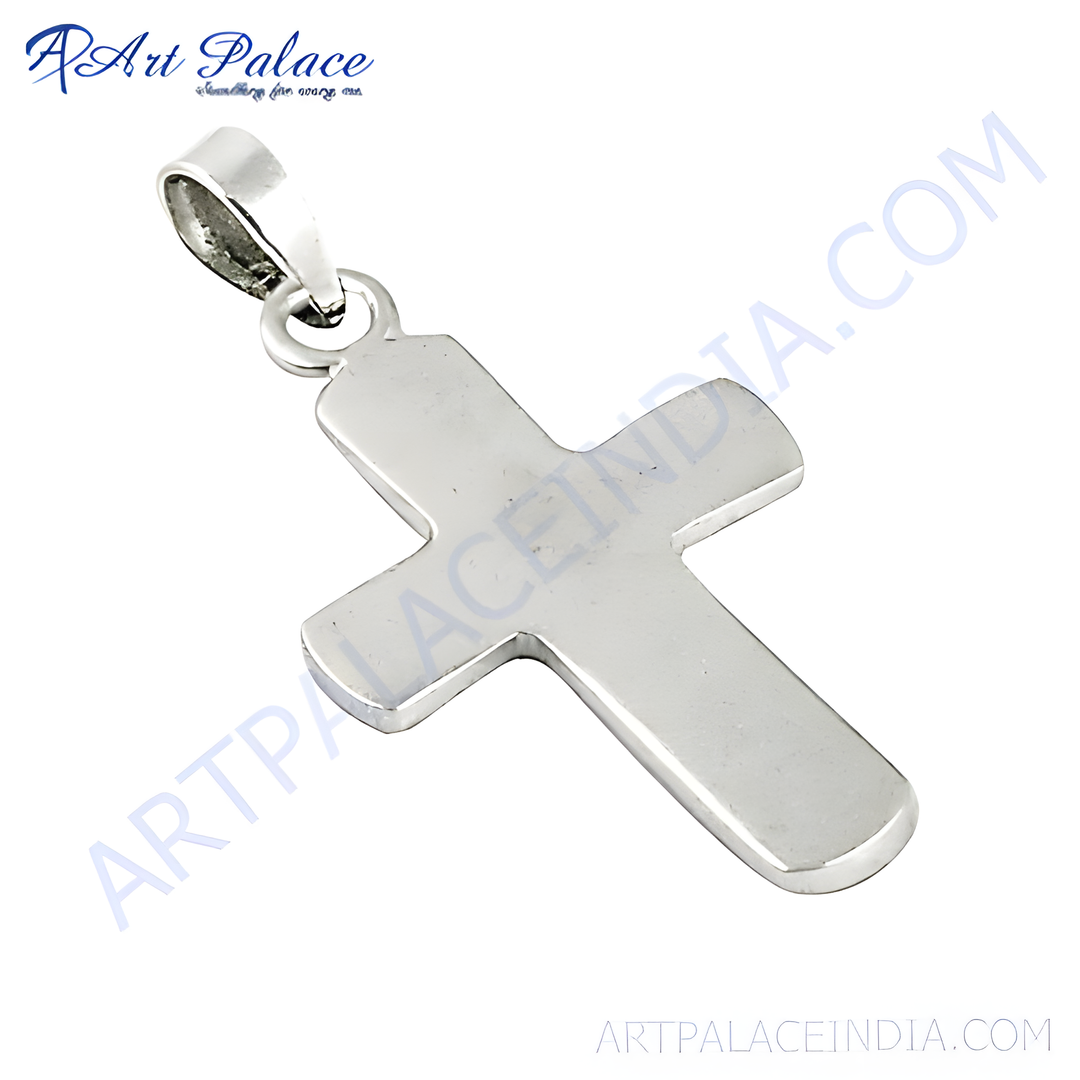 Sterling silver cross pendant, a religious symbol for women, perfect for daily wear.