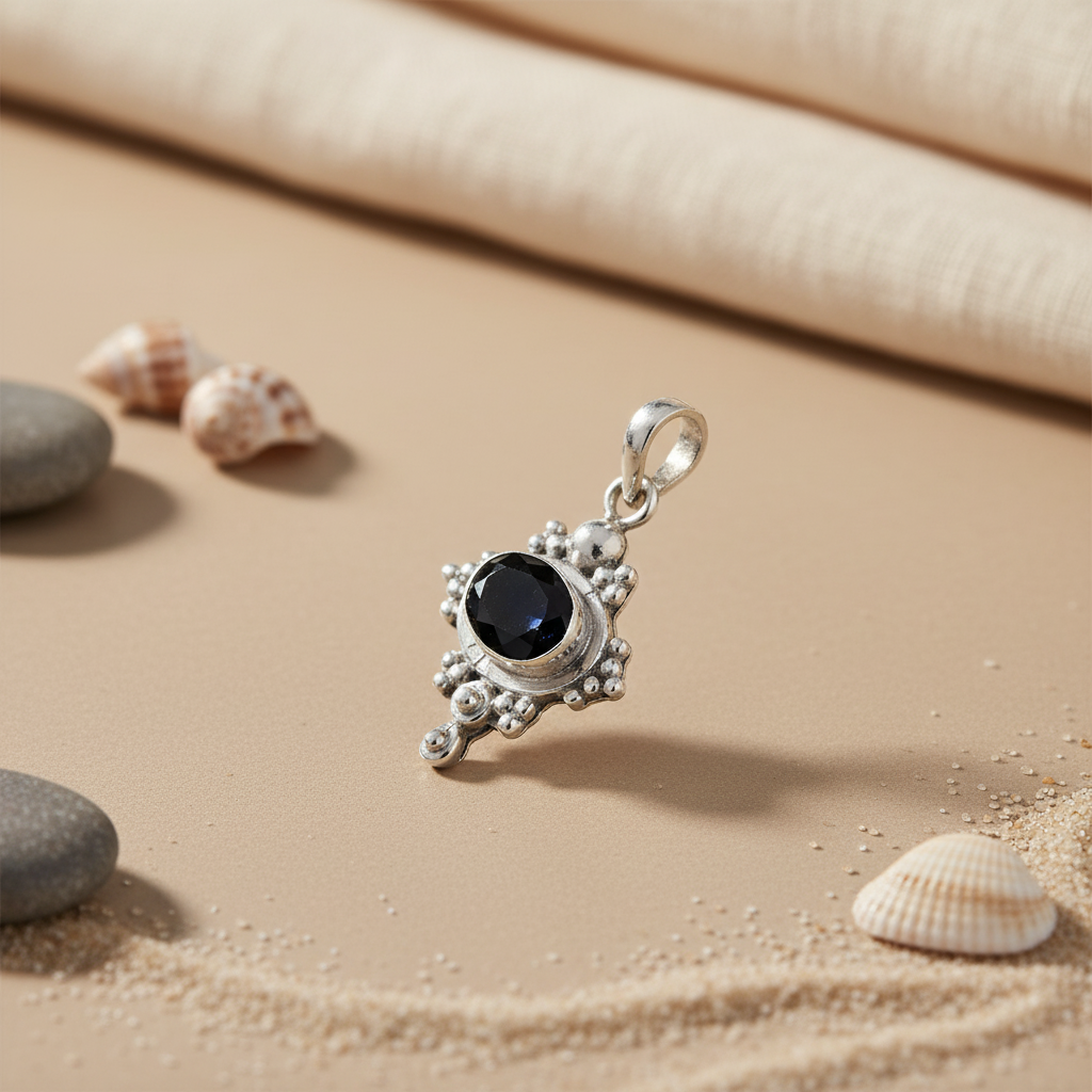 925 Silver Black Onyx Pendant for Women | Gemstone Jewelry