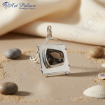 Load image into Gallery viewer, 925 Silver Smoky Quartz Pendant for Women | Modern Jewelry Gift
