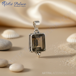 Load image into Gallery viewer, 925 Silver Smoky Quartz Pendant for Women | Gemstone Jewelry

