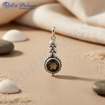 Load image into Gallery viewer, 925 Silver Smoky Quartz Pendant for Women | Gemstone Jewelry
