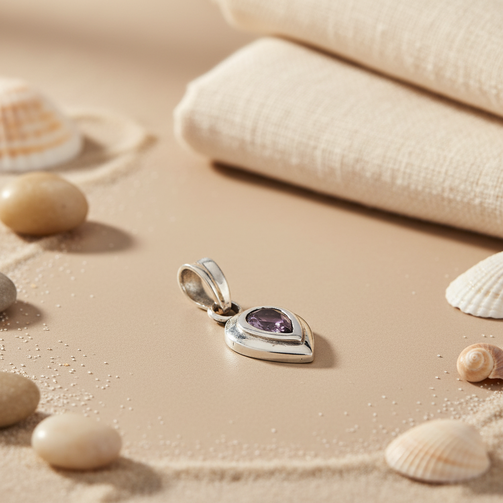 925 Silver Amethyst Teardrop Pendant | Women's Jewelry Gift