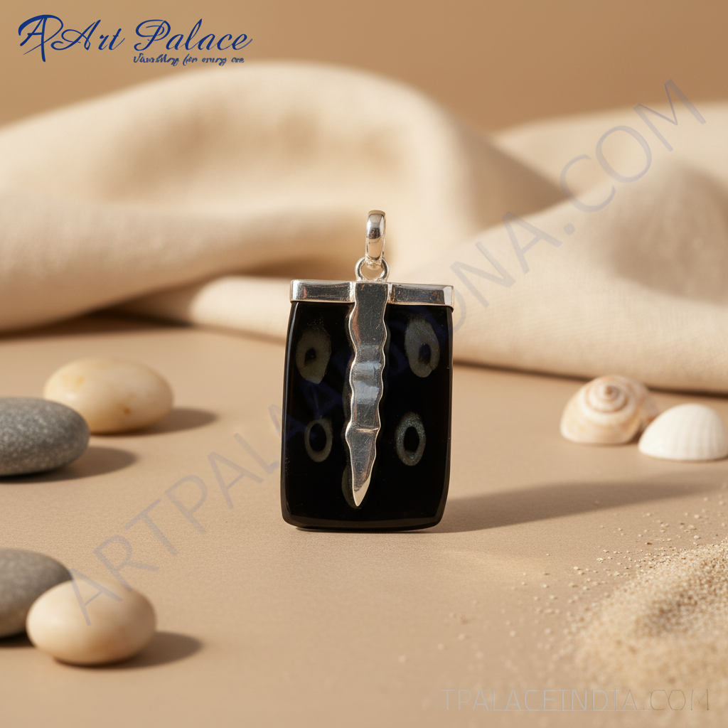 925 Silver Onyx Pendant for Women | Daily Wear Necklace