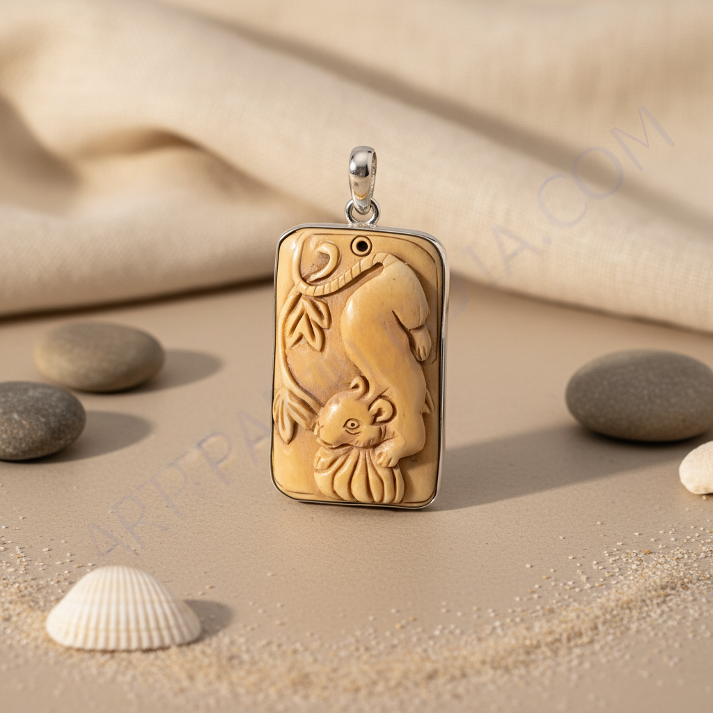 Silver Lion Cub Pendant | Carved Jewelry | Unique Gift