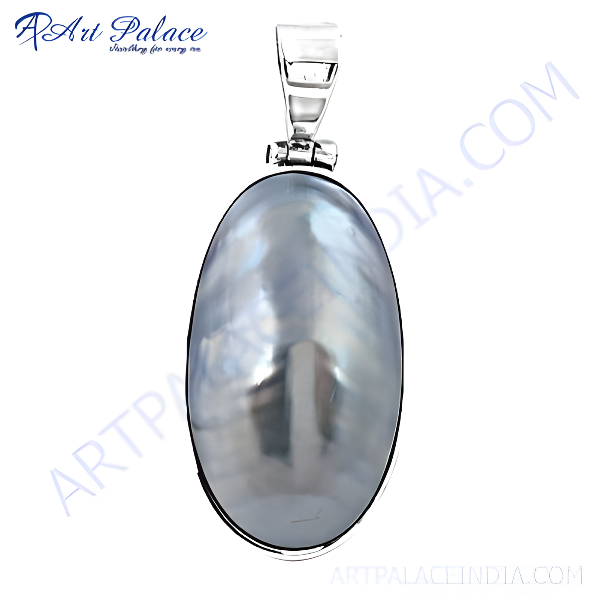 925 sterling silver gray pearl pendant