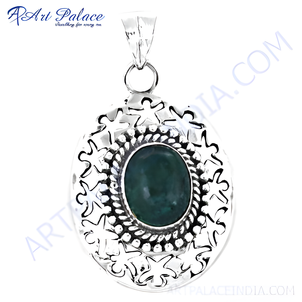 925 sterling silver pendant necklace with a green gemstone centerpiece, ideal for women