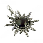 Load image into Gallery viewer, 925 Silver Sunburst Pendant | Black Pearl Gemstone Jewelry
