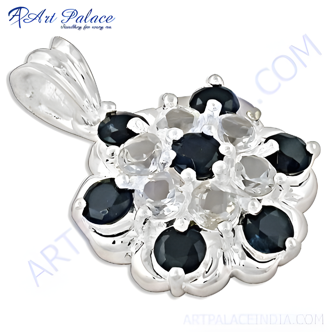 925 Silver Gemstone Flower Pendant | Women's Jewelry Gift
