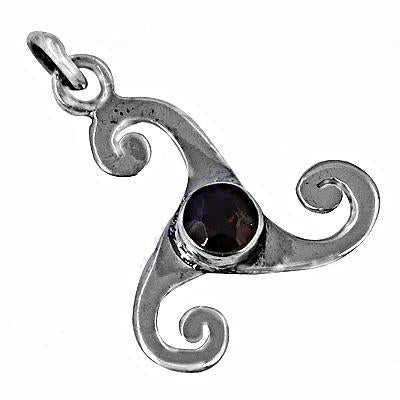 925 silver garnet pendant necklace for women | daily wear