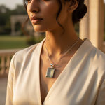 Load image into Gallery viewer, 925 Silver Rectangular Gemstone Pendant for Women | Daily Wear
