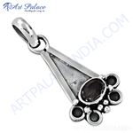 Load image into Gallery viewer, 925 sterling silver pendant necklace with a dark gemstone, a beautiful and unique design
