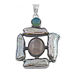 Load image into Gallery viewer, 925 Silver Rose Quartz Pearl Pendant Necklace for Women
