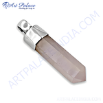 Load image into Gallery viewer, Silver pendant with a rose quartz crystal. Elegant and timeless design for women.
