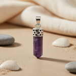 Load image into Gallery viewer, Silver Amethyst Crystal Pendant for Women | Gemstone Jewelry
