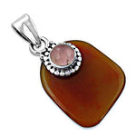 Load image into Gallery viewer, 925 Silver &amp; Rose Quartz Pendant for Women | Gemstone Jewelry
