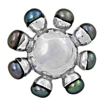 925 silver & pearl flower pendant | women's pearl jewelry