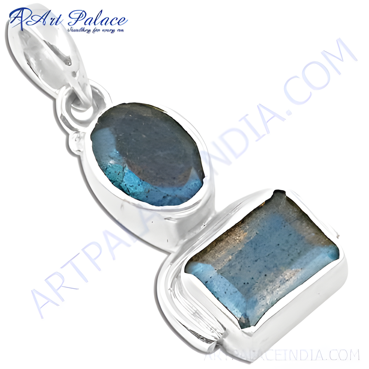925 sterling silver labradorite pendant necklace with blue and grey gemstone, pendant jewelry, for women